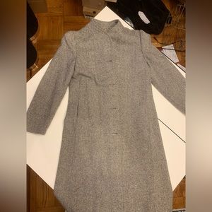 Vintage Mock Collar Ladies Herringbone Coat